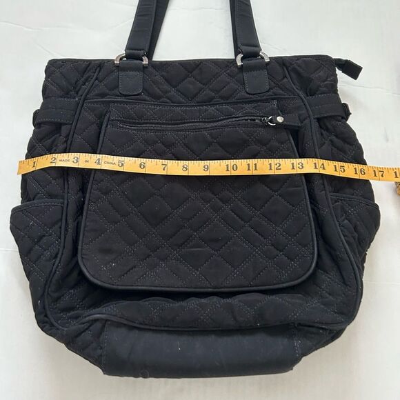 Vera Bradley Black Quilted Zebra Print Lining Tote Bag and Black Zip Wallet Set - Picture 9 of 12